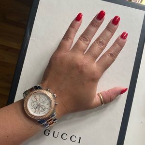 Michele two-toned Jetway watch.